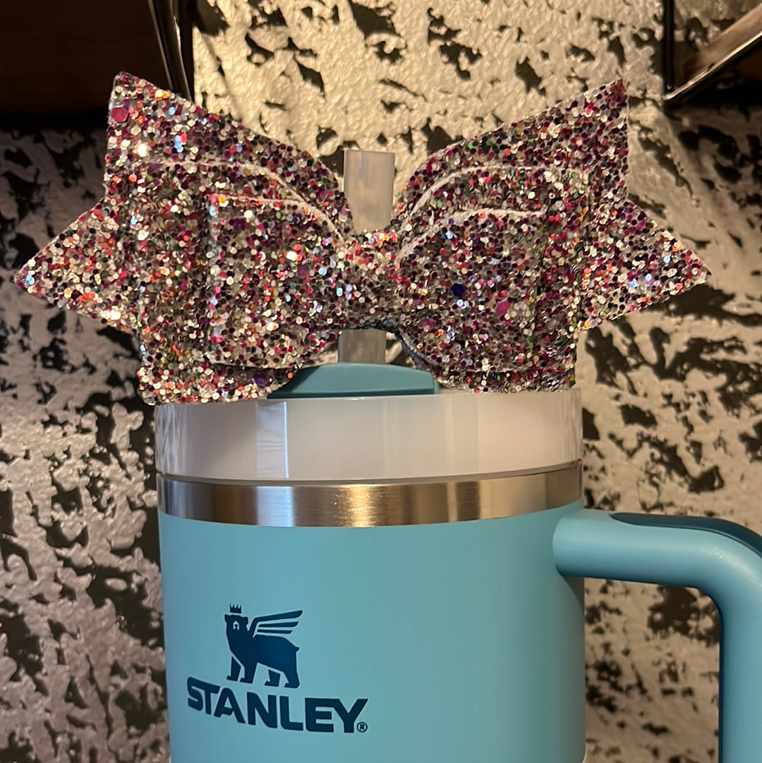 Black & White Leopard Bow Straw Topper, Straw Bow Topper for Stanley Cups,  Starbucks Straw Topper, Stanley Straw Topper, Bows for Tumblers 